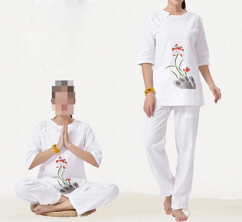 Женский костюм для йоги униформа медитации из хлопка и льна |