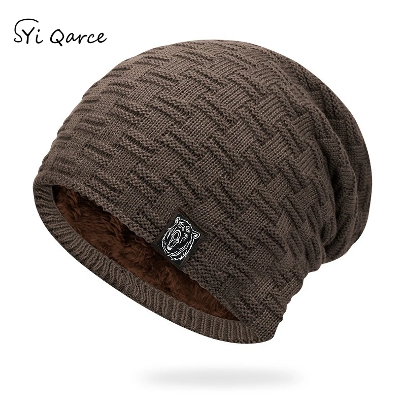 SYi Qarce унисекс зимняя вязаная шапка плюс бархатная раста шапка Skullies Beanies Slouch шапка для женщин Мужская Уличная Лыжная Шапка NM463-67