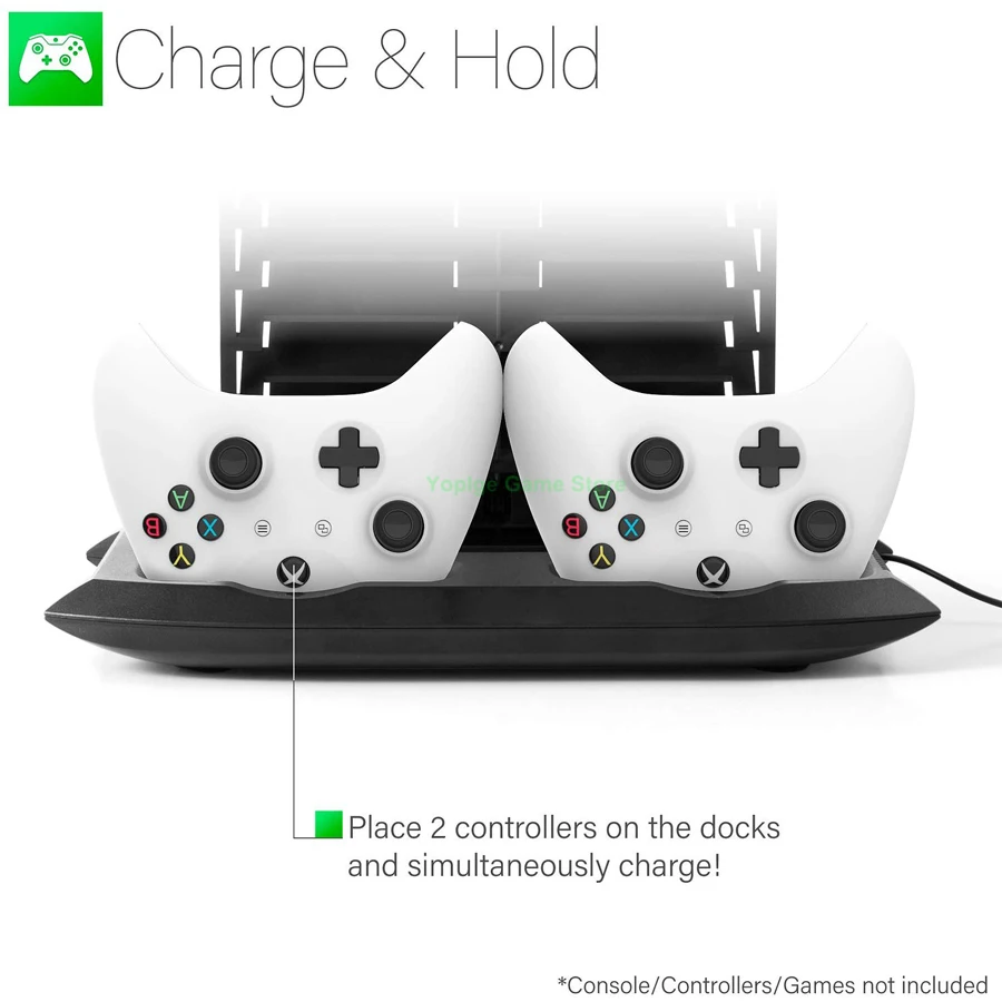 Вертикальная подставка для Xbox One S двойной контроллер зарядная станция игровой