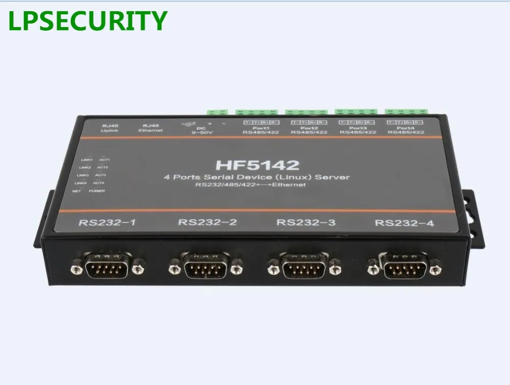 4 портовый Последовательный RS232 RS485 RS422 для LAN Ethernet сервера конвертер с CE FCC RoHS modbus