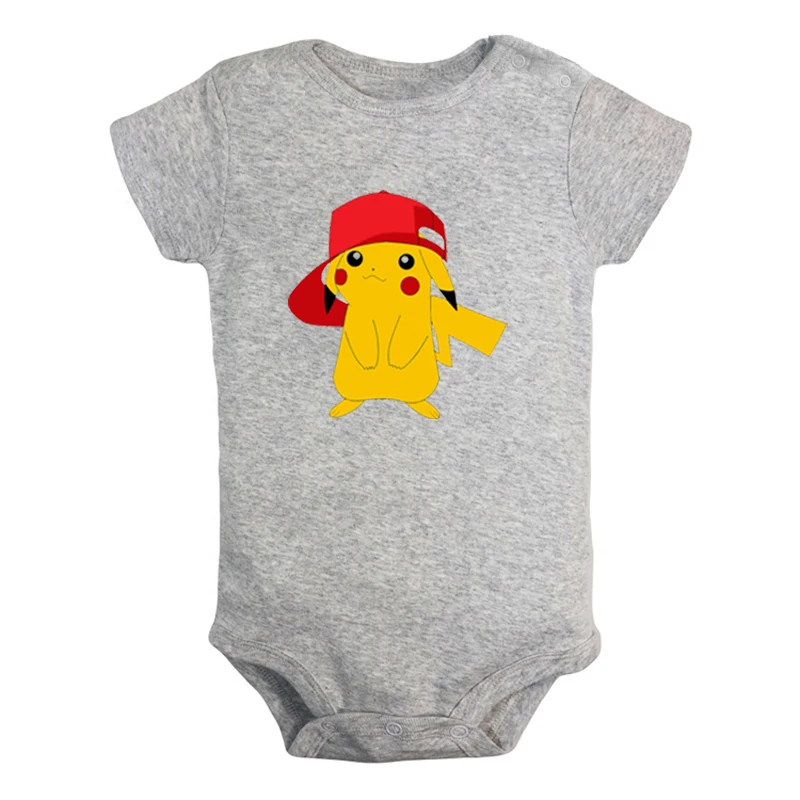 JaBaby243GD Одежда с шапочкой Пикачу и покемонами для новорожденных мальчиков и девочек; Униформа-комбинезон с принтом; боди для младенцев; комплекты одежды из хлопка - Цвет: JaBaby243GD