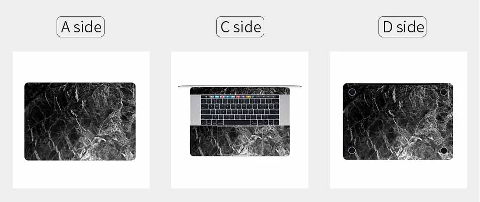 Черная мраморная текстура ноутбука полное покрытие кожи для наклейка для MacBook Air Pro retina 11 12 13 15 дюймов защитный Блокнот Наклейка кожи