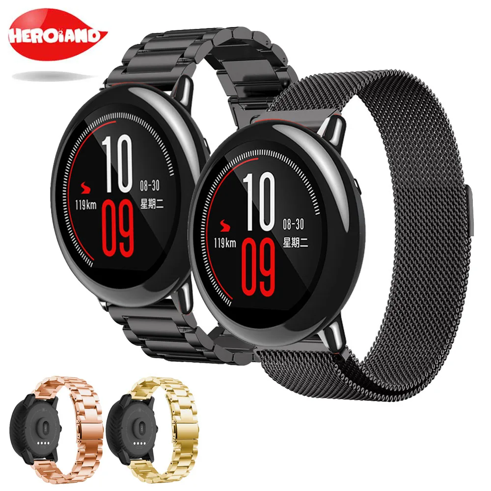 Ремешок для часов Xiaomi Huami Amazfit металлический браслет из нержавеющей стали 22 мм