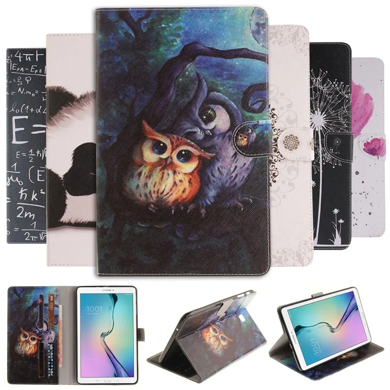 Роскошный кожаный чехол книжка с подставкой и мультяшным дизайном для Samsung Galaxy Tab
