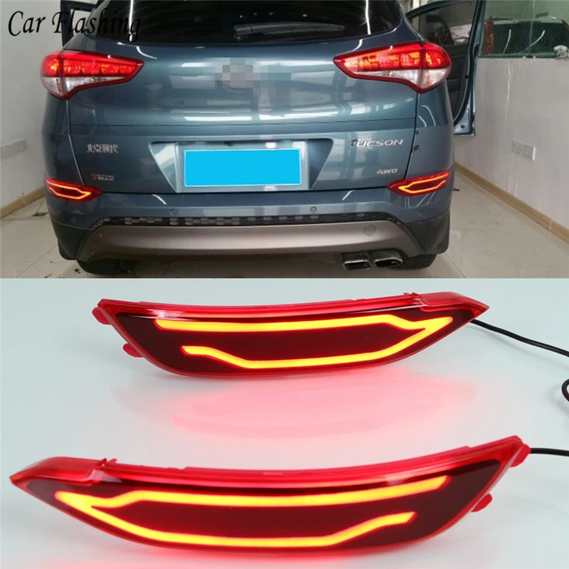 2 шт. для hyundai tucson 2015 2016 2017 2018 2019 2020 автомобильный Светодиодный отражатель задний