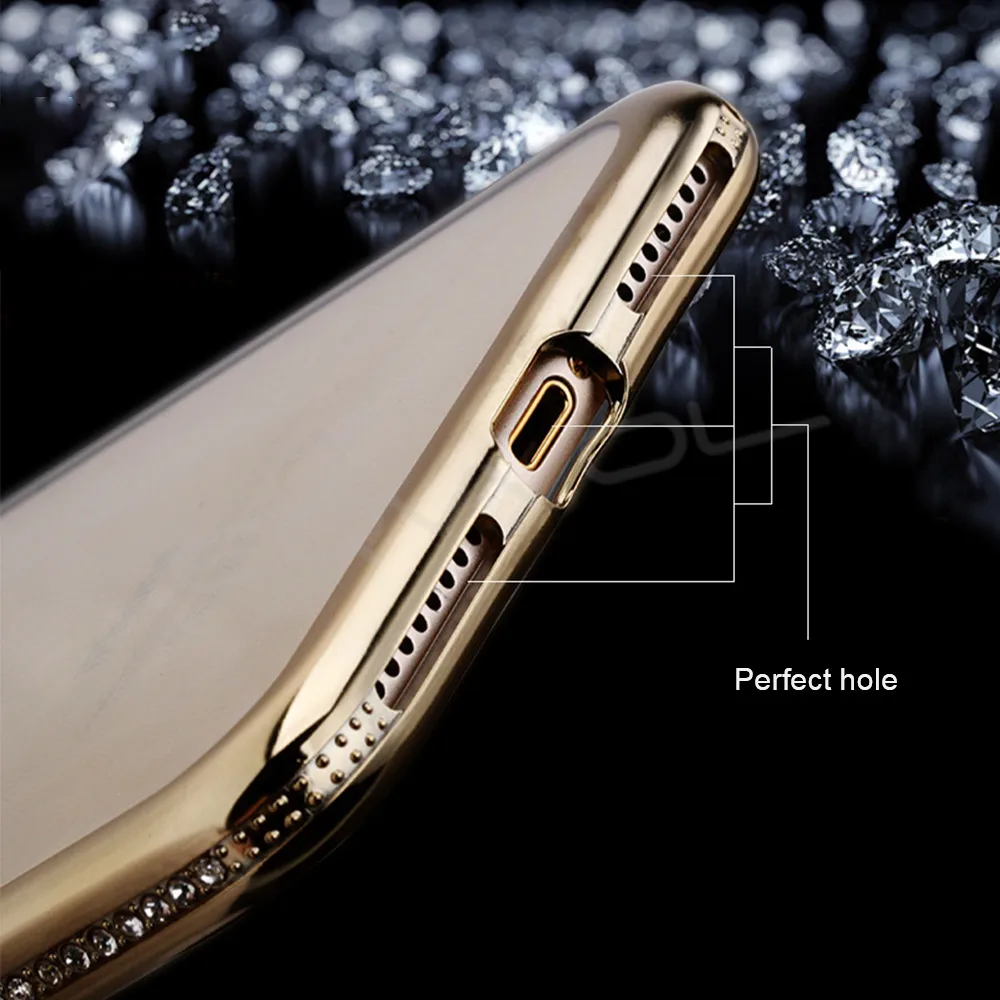 Eqvvol Luxury Diamond Glitter Phone Cases For iPhone X 8 7 6 6S Plus Rhinestone TPU Silicone Cover Case 10 Shells |