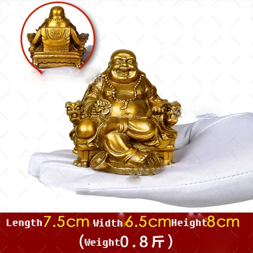 C Чистая медь, статуя Будды Майтрея, большой живот Смеющийся Будда украшения, ткань мешок монах, золотой мешок, Lucky, компания открытие подарок - Цвет: C