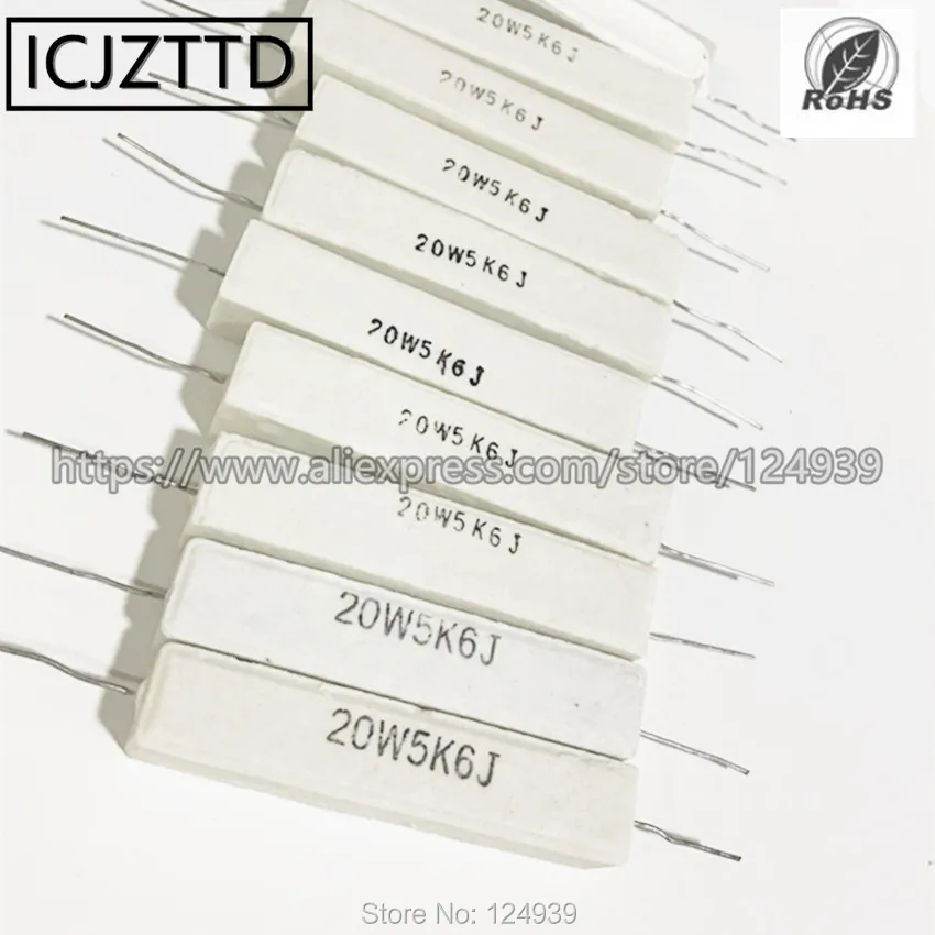 10PCS 20W 5% J 15R 18R 20R 22R 24R 27R 30R 33R 36R 39R 47R 51R 56R 62R 68R 75R 82R 100R 91R 120R 150R 180R 200R Cement Res |