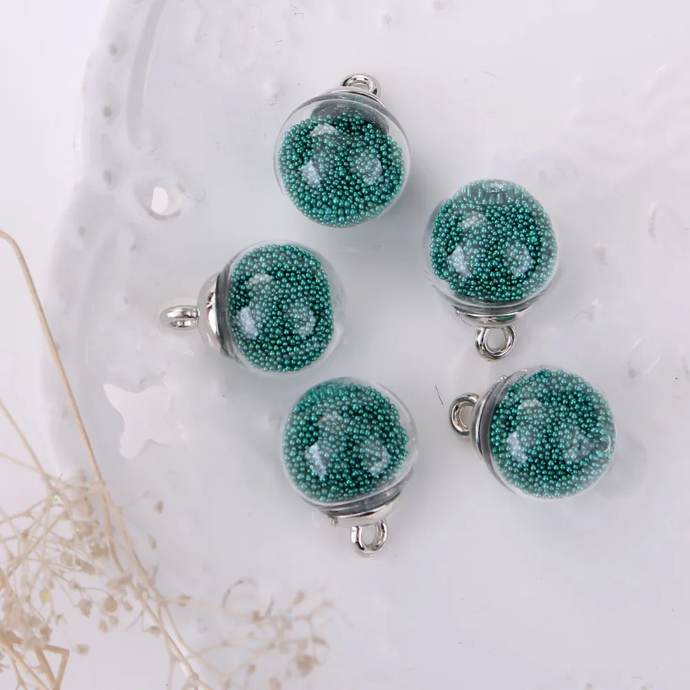 DoreenBeads, прозрачный стеклянный шар, пузырьковая бутылка, песок, подвески, круглые ювелирные аксессуары, 22 мм(7/") х 16 мм(5/8") 10 шт