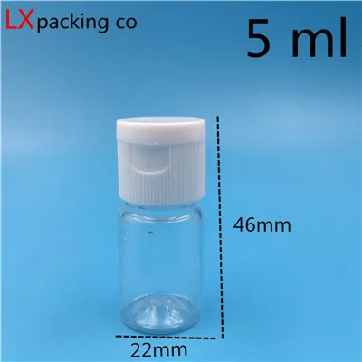 5 ml 50 pcs 50 шт., 60, 100, 150 мл, пустая прозрачная пластиковая упаковка, раскладушка, бутылка для воды, кристально чистая, флип-топ, крышка, упаковка, мини-контейнеры - Цвет: 5 ml 50 pcs