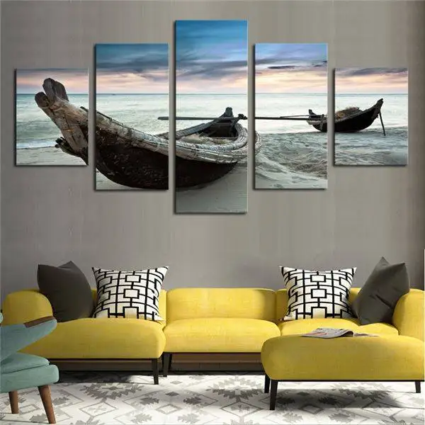 Без рамки 5 шт. морской корабль Современный домашний декор для стен холст картина