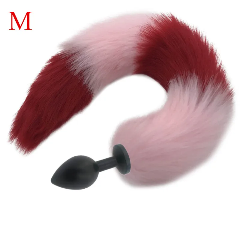 Matte Black Anal Plug 40cm Fox Tail Smooth Exotic Accessories Butt Adult Game for Lover Masturbation Toys H8-172D | Красота и