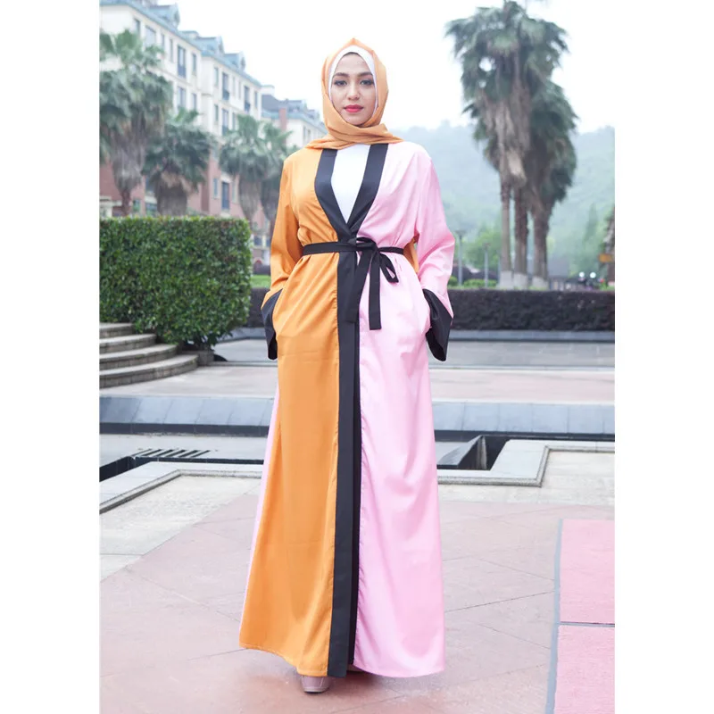 ОАЭ абайя Дубай кафтан арабский ислам женский Сращивание мусульманское кимоно