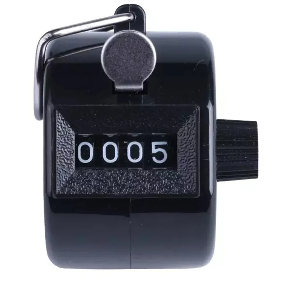 Цифровой Ручной Tally Clicker счетчик 4 цифры число кликер гольф хром палец ручное кольцо Вязание Ряд Tally счетчик шагомер - Цвет: Black