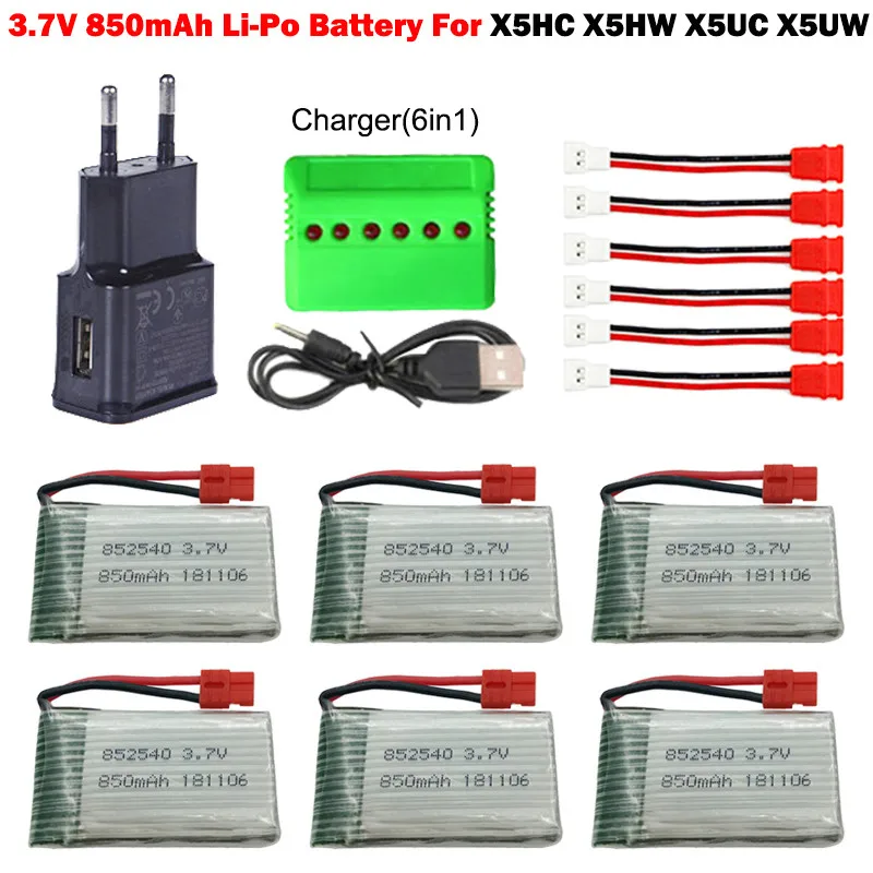 Литий-полимерный аккумулятор 3 7 в 850 мАч для SYMA X5SW X5SC X5 X5C x5hc x5hw Аккумулятор