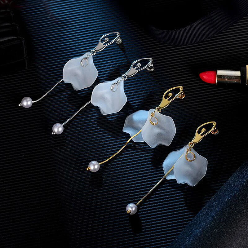 2018 новейшие элегантные женские длинные висячие серьги с кристаллами и цветком