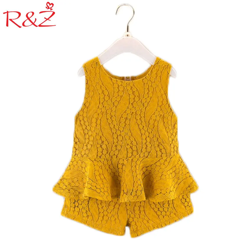Комплект из 2 предметов для девочек R &amp Z кружевной жилет и шорты модная летняя