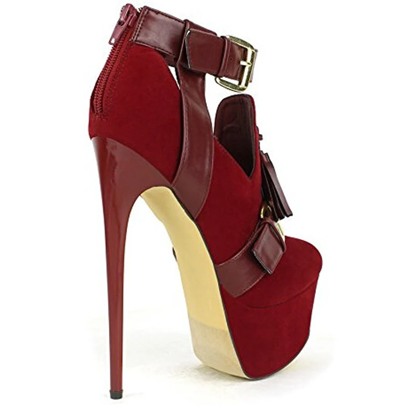 Женские ботильоны с бахромой FSJ бордовые и кофейные полусапожки на платформе