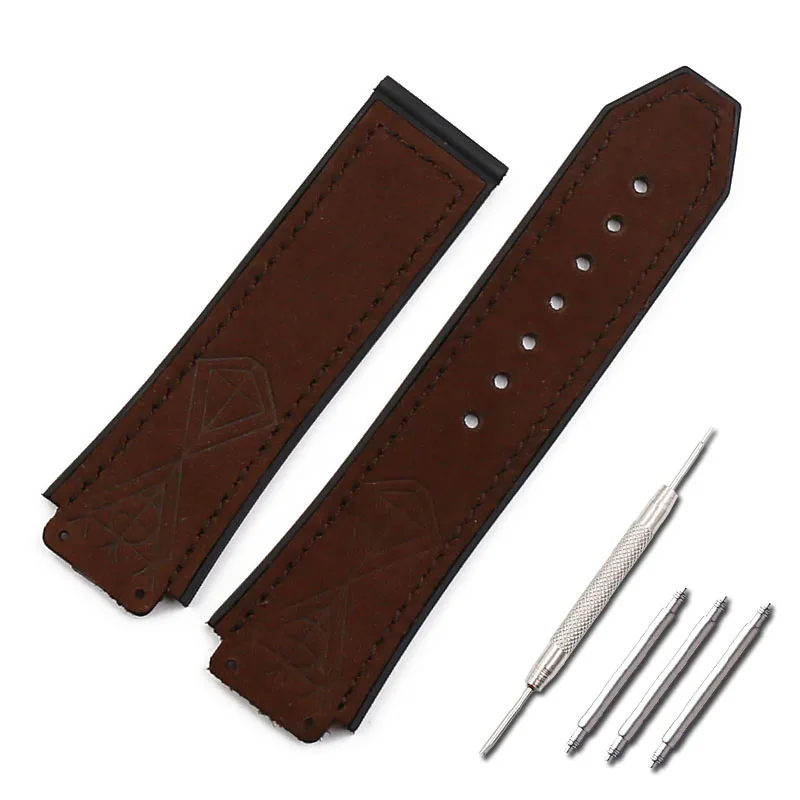 Резиновый ремешок Мужские аксессуары для часов crazy cowhie strap19mmx25mm для Hublot big bang серии спортивные водонепроницаемые женские часы - Цвет ремешка: Style 7