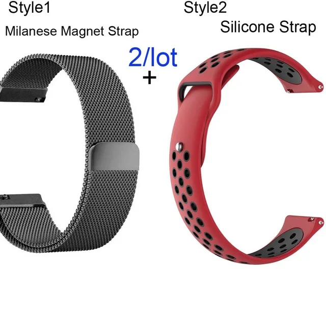 22 мм браслет ремешок для huawei Watch GT Honor Magic Dream Watch Band для Huami Amazfit Pace Stratos Milanese Correa для samsung - Цвет: black-red black