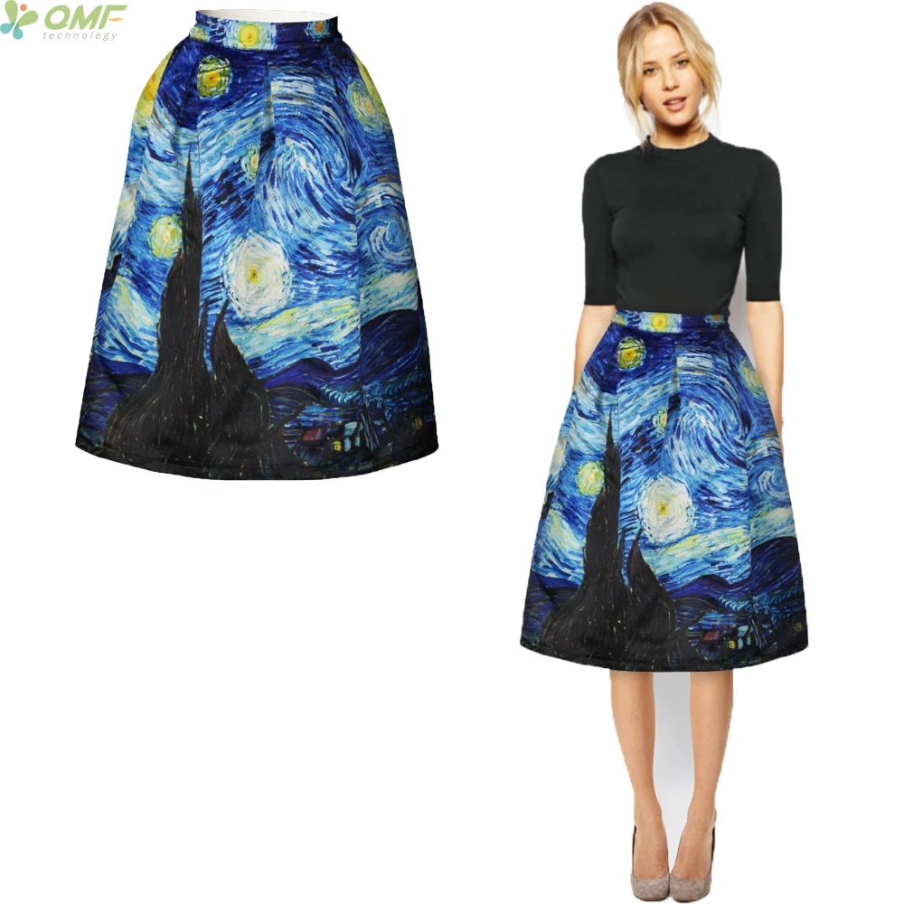 Звездная ночь интерактивный анимационный принт женские длинные юбки новинка