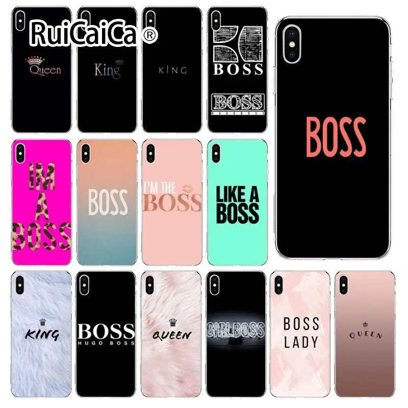 Ruicaica boss King queen Роскошный Уникальный Дизайн чехол для телефона Apple iPhone 8 7 6 6S Plus X XS MAX
