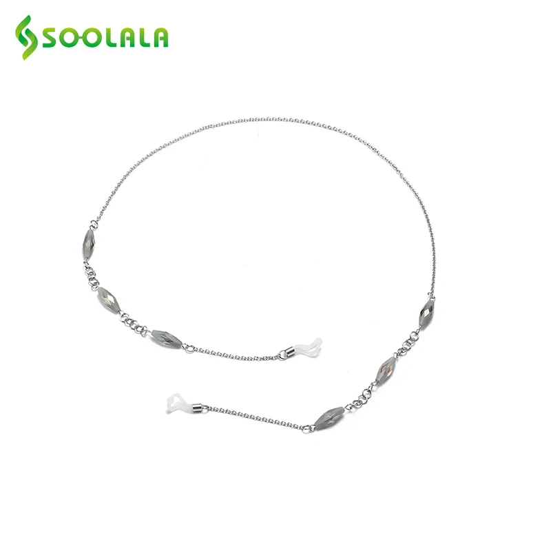 Женская и мужская цепочка для солнцезащитных очков SOOLALA с кристаллами бусинами