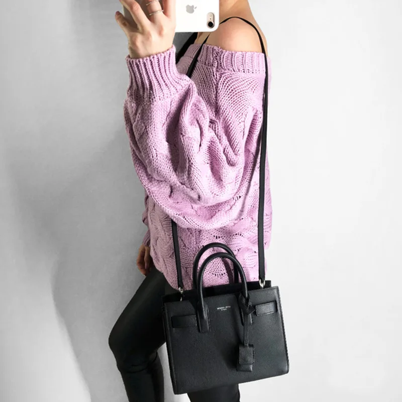WIXRA Women Fashion Sweaters And Pullovers Rib Knitted Sweater Slash Neck Knitwear Casual Long Sleeve Jumper Tops AW101 | Женская одежда