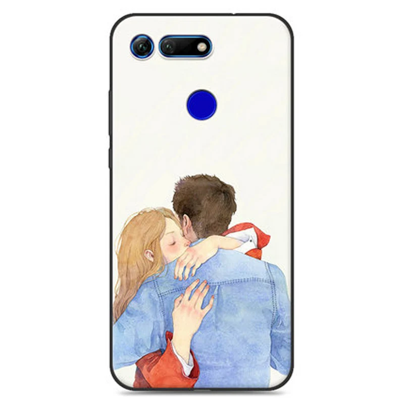 Чехол для Huawei Honor V20 мягкий силиконовый чехол телефона с цветочным узором
