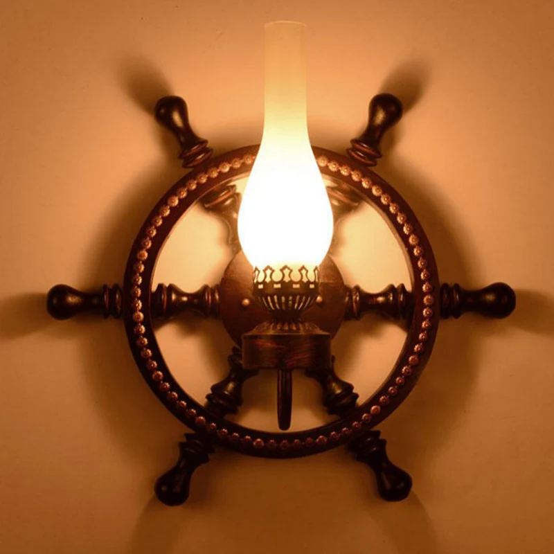 Американский Ретро удовольствие промышленный ветер руль из цельной древесины