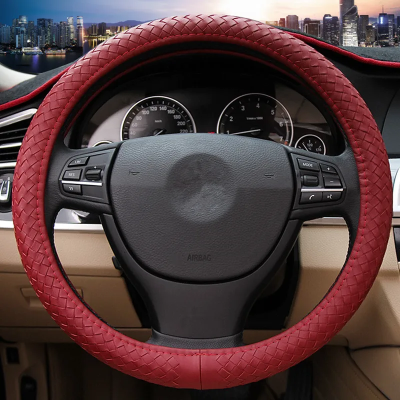 Автомобильные ручные вязанные ручки из натуральной кожи чехлы на руль