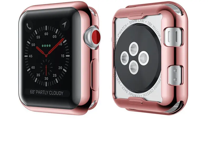 Экран защитный чехол для Apple Watch, версии 5 4 3 2 наручных часов iwatch, крышка, 42 мм, 38 мм, Версия 44 мм 40 мм Мягкий противоударный защитный чехол Аксессуары