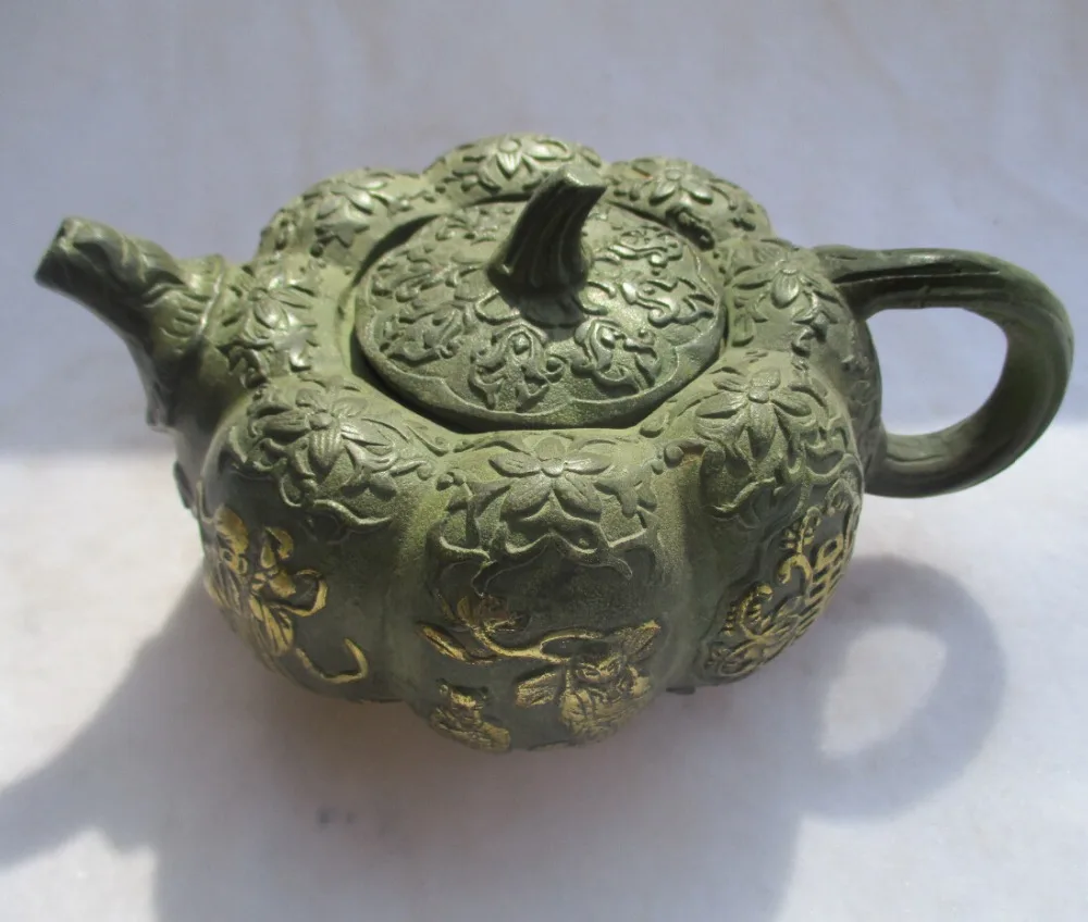 Китайский старинный Бронзовый Золотой позолоченный резной 8 бессмертных