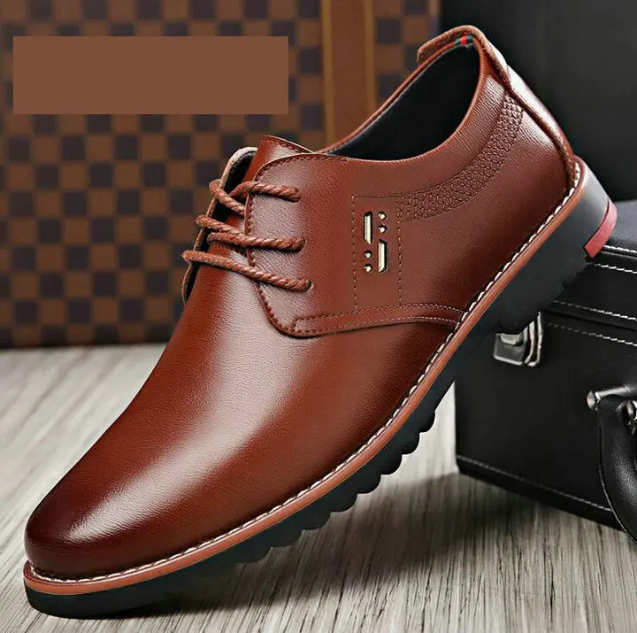 

brand new spring men fashion Leather casual lace up shoes flat Breathable dress wedding Working Office Shoes yuj89
