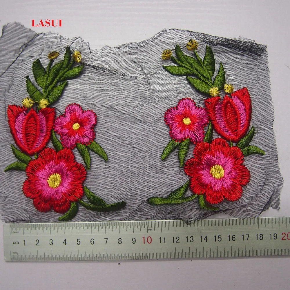 LASUI 2 шт. = 1 лот Топ новинок 8*14 см 1pcsColored хлопок Цветочная вышивка кружева