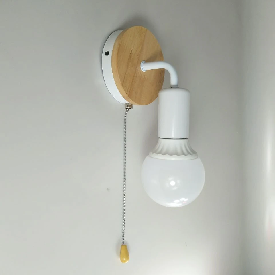 Современный скандинавский деревянный выключатель настенный светильник