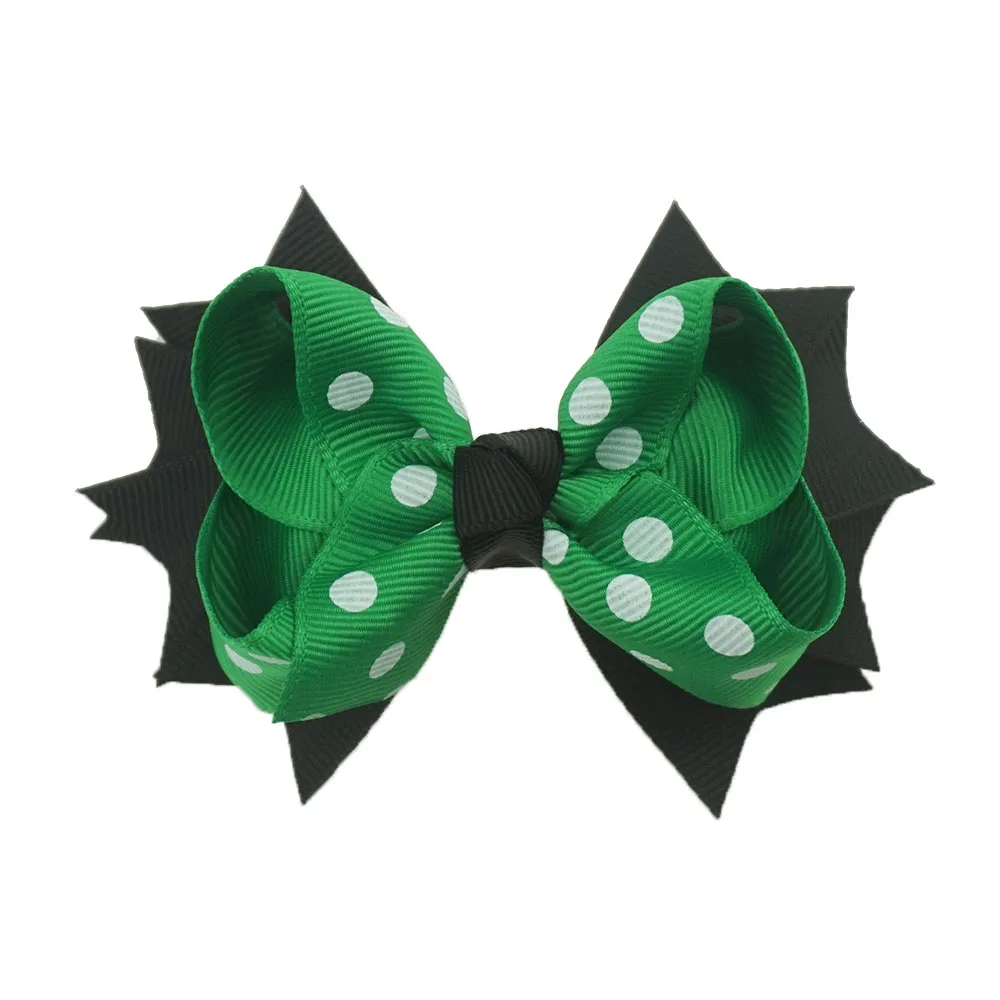 emerald dots Вы банты 4 дюйма Рождественский подарок для девочек банты, заколки для волос ручной работы ленты банты заколки для волос Головные уборы Детские аксессуары для волос - Цвет: emerald dots