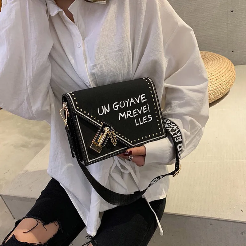 Женские сумки через плечо простые мини-сумки-мессенджеры с замком дизайнерские