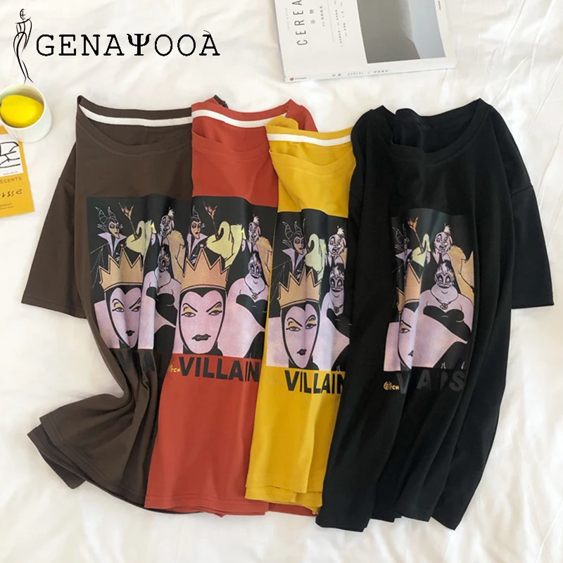 Genayooa Vogue Harajuku летняя футболка для женщин 2019 модная повседневная с круглым вырезом
