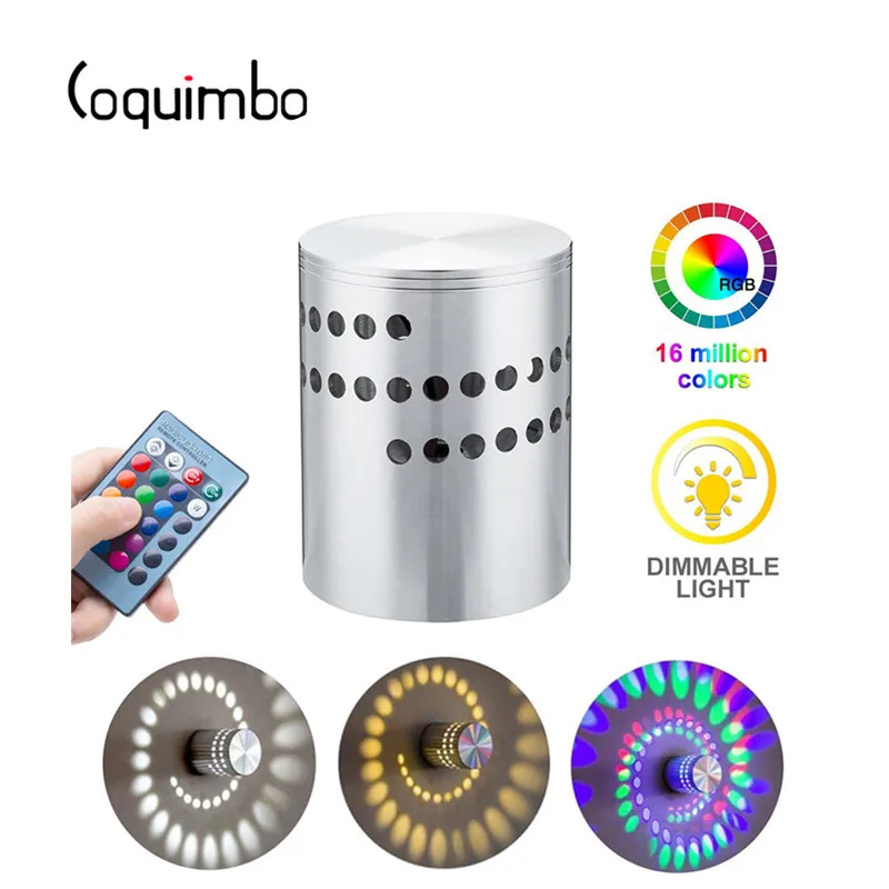 Coquimbo RGB спиральный светодиодный настенный светильник 3 Вт беспроводной пульт