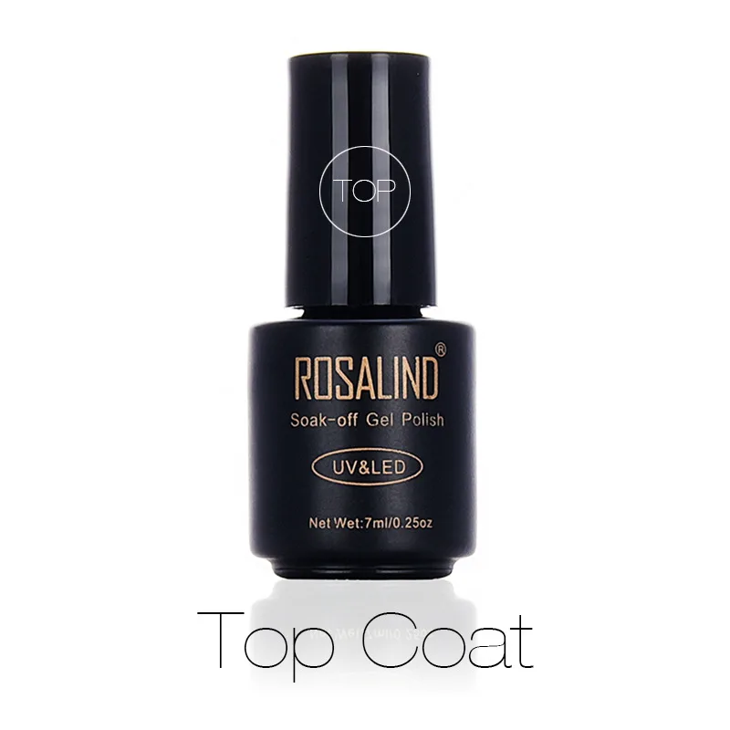 Top Coat ROSALIND бренд Лидер продаж 7 мл 30 цветов УФ-набор гель-лаков для ногтей Полупостоянный замачиваемый УФ смолы ногтей искусство верхнее Базовое покрытие Гель-лак - Цвет: Top Coat