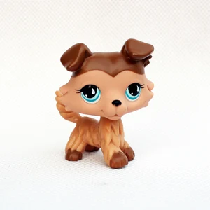 LPS кошка реальный маленький зоомагазин игрушки с головой поплавка фигурки #893 оригинальные Животные Собака колли коричневый карамельный мокко синие глаза