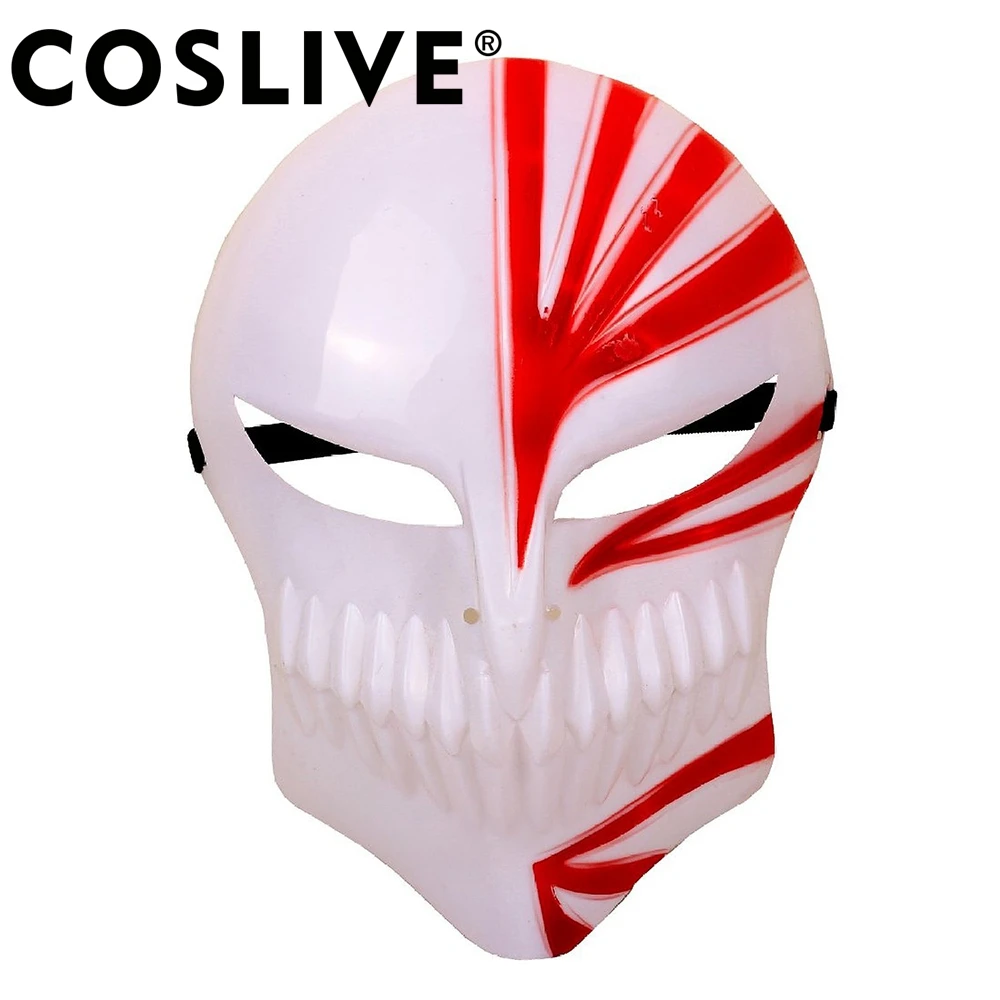 Coslive Bleach Kurosaki Ichigo маска на все лицо белый красный ПВХ косплей маски для Хэллоуина