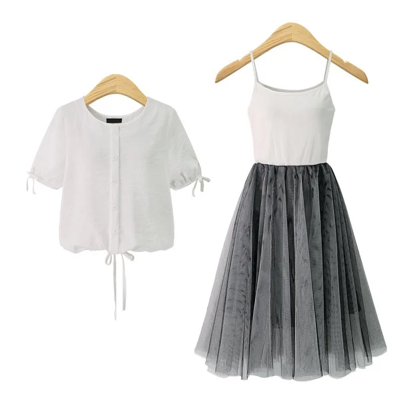 Женское шифоновое платье с кружевным верхом тонкое большого размера костюм из