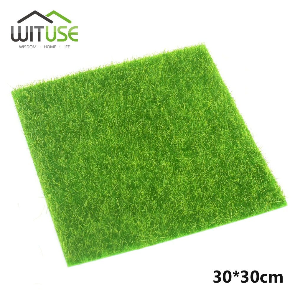 1Pc 30x30cm 1/4/8 шт. искусственный газон миниатюрный садовое украшение искусственная трава фигурка Имитация ремесла горшка Фея декор 15x15 см/30x30 см - Цвет: 1Pc 30x30cm