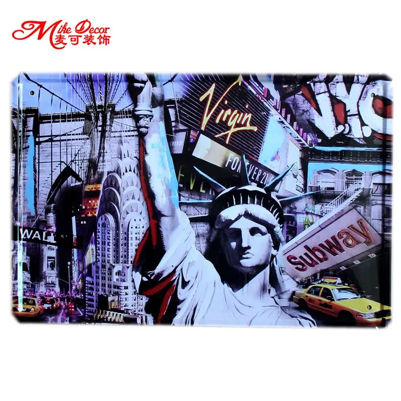 

[ Mike86 ] The statue of liberty Tin sign Art wall Plaque House Cafe Bar Vintage Craft Gift A-230 Mix order 20*30 CM
