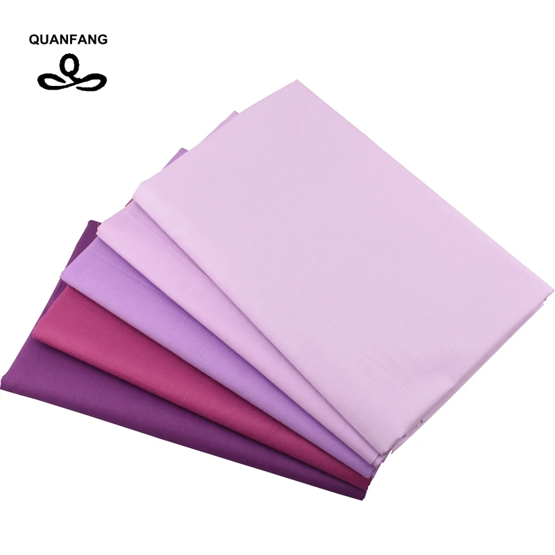 QUANFANG 5pcs/lot Solid Color Series Printed Twill Cotton Fabric For Patchwork DIY&ampSewing Cloth Quilting Material Baby Children | Дом и сад