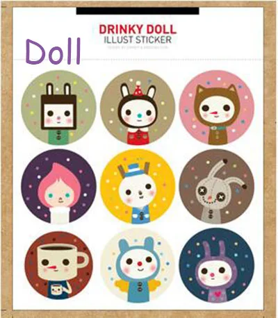 90 шт./лот самоклеящиеся наклейки с милой котенкой и куклой этикетка наклейка