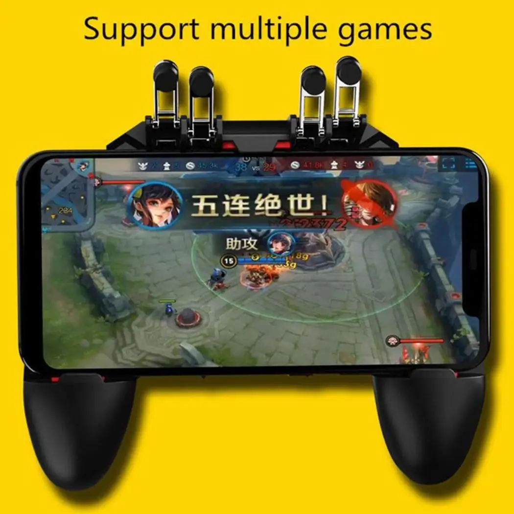 AK66 Mobile Game Controller Six Finger All-in-one Joystick Gamepad for PUBG USB Black | Электроника