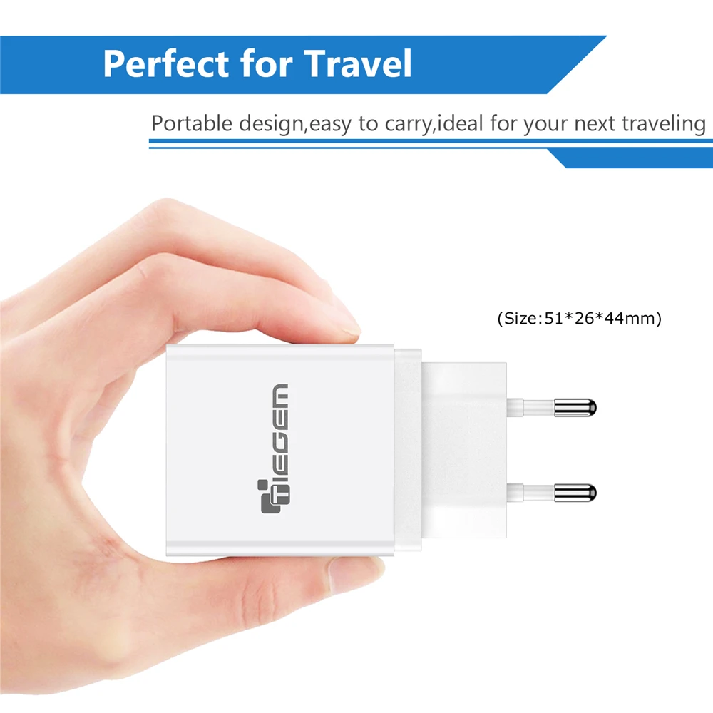 TIEGEM 18 Вт Быстрая зарядка 3,0 Универсальное USB настенное зарядное устройство адаптер Путешествия ЕС США Разъем зарядное устройство для мобильного телефона для iphone 7 samsung